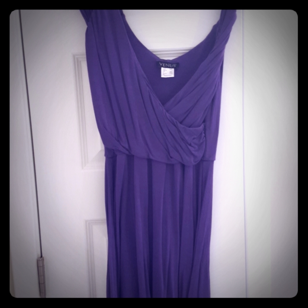 Venus purple ruched wrap dress